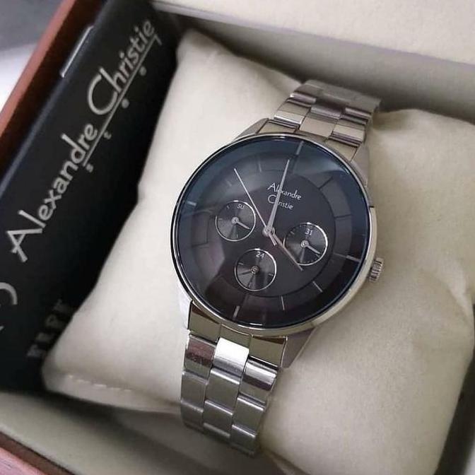 JAM TANGAN WANITA ALEXANDRE CHRISTIE ORIGINAL AC2714 AC 2714 SILVER BLACK