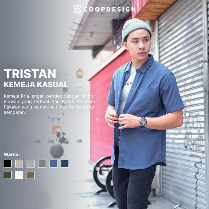 Superiore- Coop Design - Tristan Kemeja Kasual Kerja Lengan Pendek Short Sleeve Basic Mini Ristop Pr