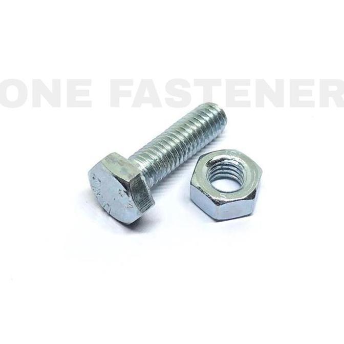 Bullone- Baut Mur M6X20 Putih 100 Pc Baut 10