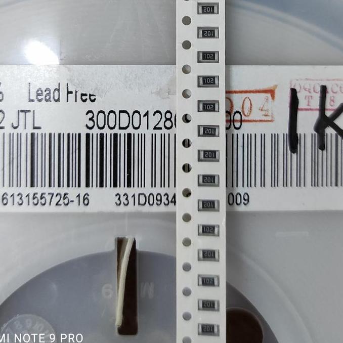 Resistor smd 102 1K ohm 1206