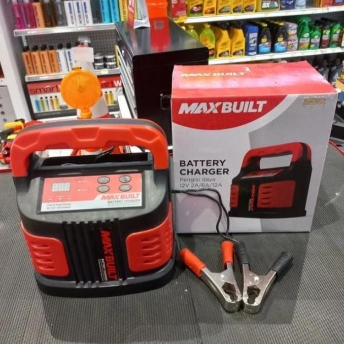 Maxbuilt Charger Aki Mobil 12V 2A/6A/12A - Pengisi Daya Otomatis dengan Deteksi Kondisi Aki