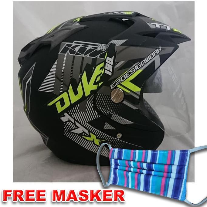 Terlaris 11.11 PROMO Helmet Double Visor Dua Kaca Helem Duke Doff