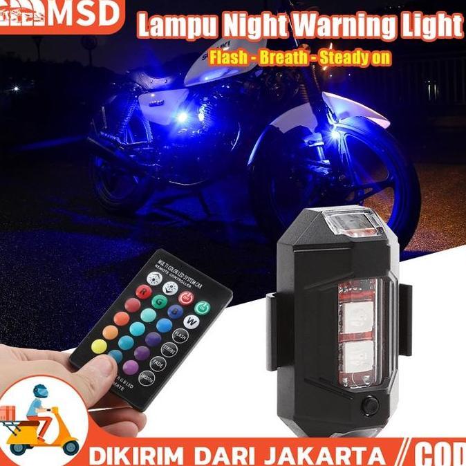 SPLENDENS Lampu Strobo LED 7 Warna/Lampu LED Kedip Sepeda Motor /Sepeda USB Model Pesawat/RGB Strobo