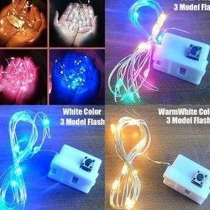 ORIQIR Lampu LED TUMBLR/Lampu strip dekorasi Waterproof(dengan baterai) 1M 10 led+ Baterai