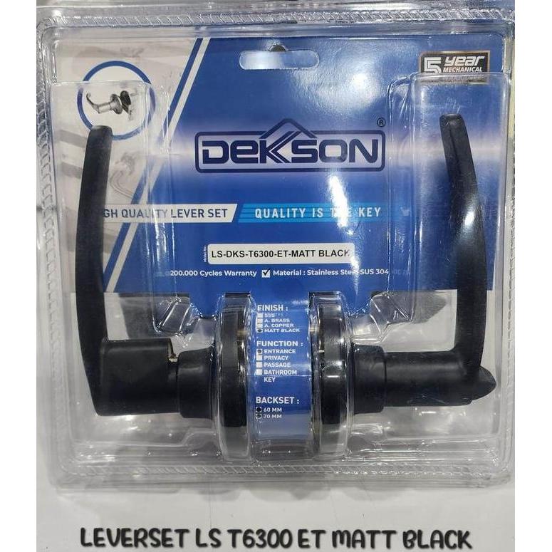 LEVER SET DEKKSON LS T6300 ET MATT BLACK Set Handle Lever LS 6300 Entrance Hitam T6300 Black Set Lev