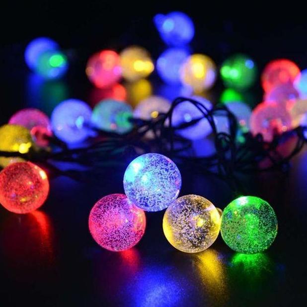 ORIQIR CRYSTAL LAMPU NATAL HIAS / LAMPU TUMBLR LED RAINBOW MOTIF BOLA CRYSTAL