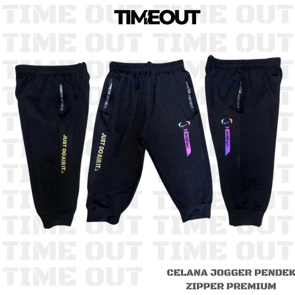 HOT DEALS TIME OUT - Celana Training Jogger 3/4 Joger Pants Olahraga Premium Pria Wanita 7/8