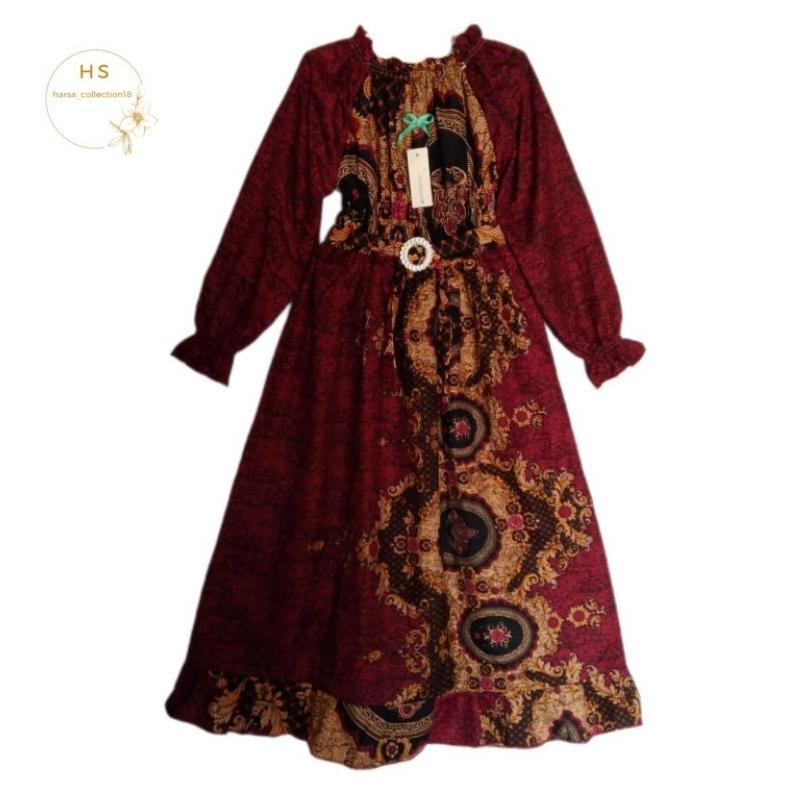 Promo  Gamis Batik Anak Perempuan Baju Batik Anak 10-12 Tahun Batik Full