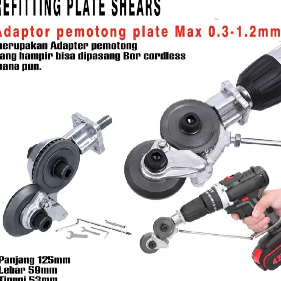 Mollar Adaptor Bor Gunting Potong Plat Besi Seng - Adaptor Pemotong Seng (Tidak Termasuk Bor)