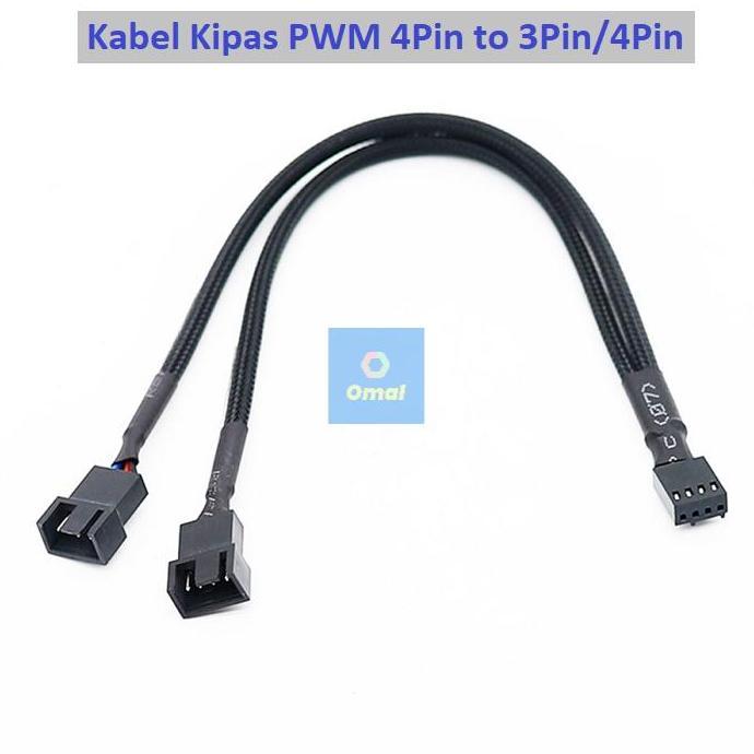 Kabel Kipas PWM 4Pin to 3Pin/4Pin Splitter Fan Case Casing 4 Pin