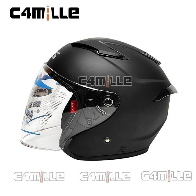 HELM MDS VOLTUS SOLID BLACK DOFF HALF FACE SINGLE VISOR Motorcycle