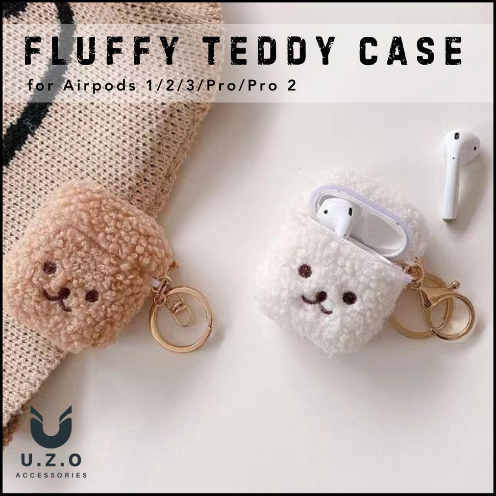 Airpods Case 1 / 2 / 3 / PRO Earphone Cover Pelindung Casing Apple Earbuds FLUFFY TEDDY Bulu Poodle 