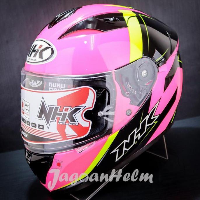 NHK HELM GP PRIME PENZA | PINK FLUO YELLOW | DOUBLE VISOR - Motorcycle