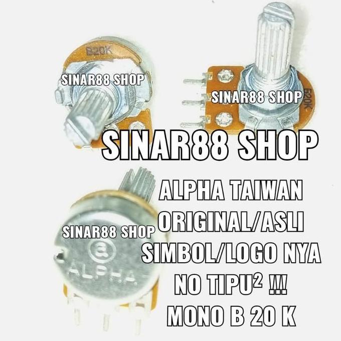 Potensio Mono B20K B 20K B 20 K Mono Alpha Taiwan Original Asli Forsale