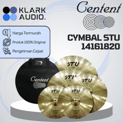 CENTENT STU Cymbal Set + Bag 14", 16", 18", 20" Simbal Drum Cymbal Drum Original