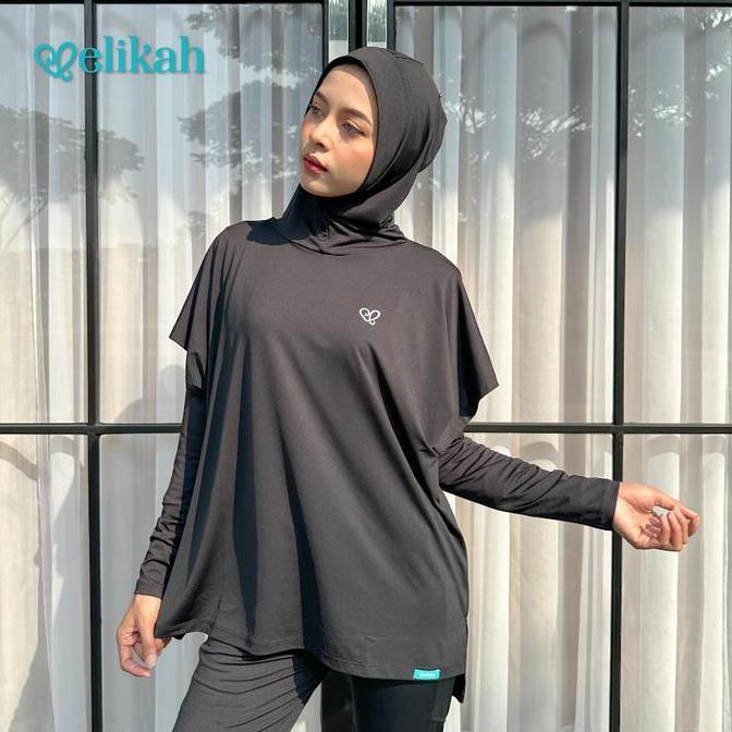 SUPER HEMAT - ELIKAH ONE SET Atasan Baju Olahraga Wanita Muslim Oversize ELMA Outer Sport Hijab Keru