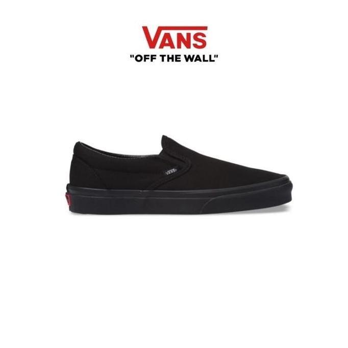Slip On Pria Slip On All Black Fullblack Classic