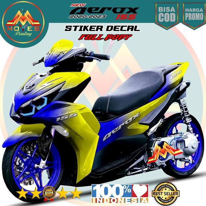 Decal Stiker Yamaha new Aerox 155 Full Body stiker aerox 2020-2023 warna bunglon kuning