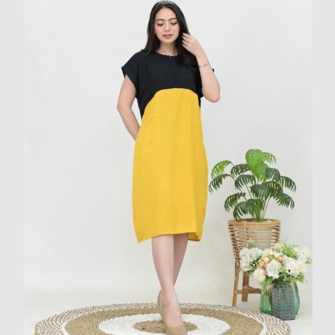 Saveramanggala - Khamila Dress Variasi Warna Bawah Busui Bumil Friendly Daster Pendek Wanita Dewasa 