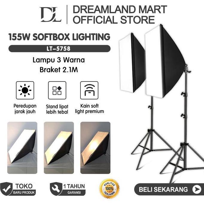 Lukasparadise  - Softbox Lighting Studio Paket Studio Tripod Photography Lighting Kit Paket Lampu St
