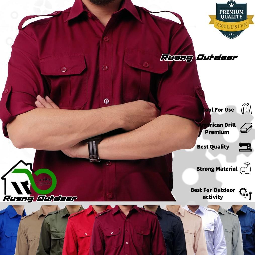 ORIGINAL BAJU KEMEJA PDL PDH LAPANGAN LENGAN PANJANG - PAKAIAN ATASAN SERAGAM PRIA WANITA PREMIUM KE