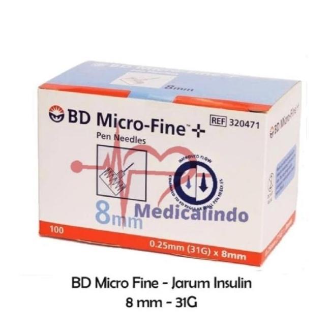 Jarum Insulin Pen Needle BD Micro Fine 31G 8mm isi 100 Microfine 8 mm