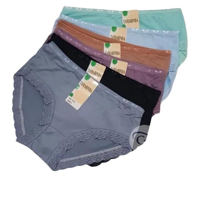 Promo ( Isi 4 / 6 Pcs ) Cd Tamarinda/Teli/Faylin / Celana Dalam Wanita Dewasa Motif Polos Renda Nyam
