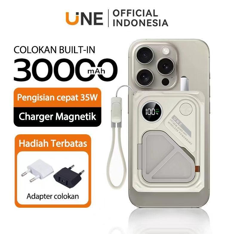 CUCI GUDANG [GARANSI 2 TAHUN] UNE POWERBANK FAST CHARGING MINI WIRELESS MAGNETIC 30000/20000MAH TYPE