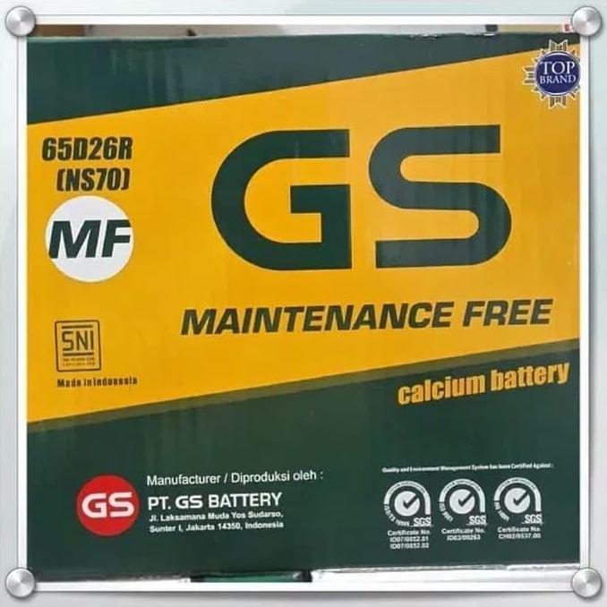 Aki Mobil / Battery GS ASTRA Type GS MF 65D26R / NS70 12V 65AH