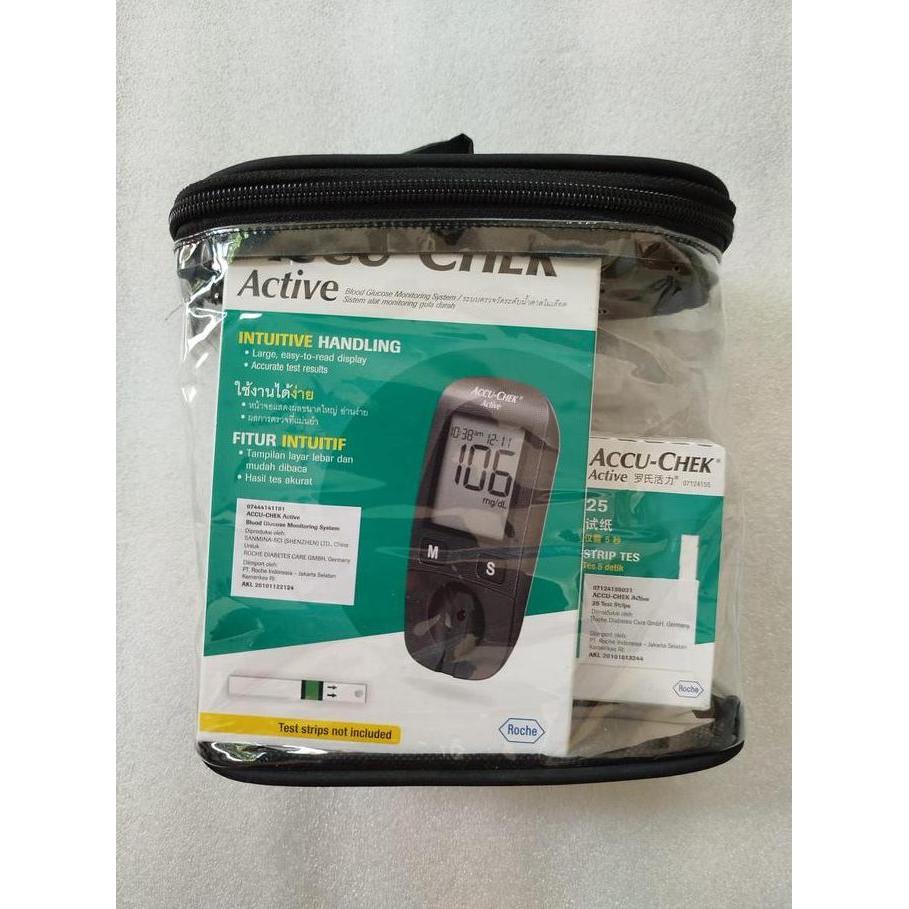 Roche Accu-Chek Active Extra 25 Meter Alat Tes Gula Darah Terbaik dengan Garansi Selamanya & Memori 