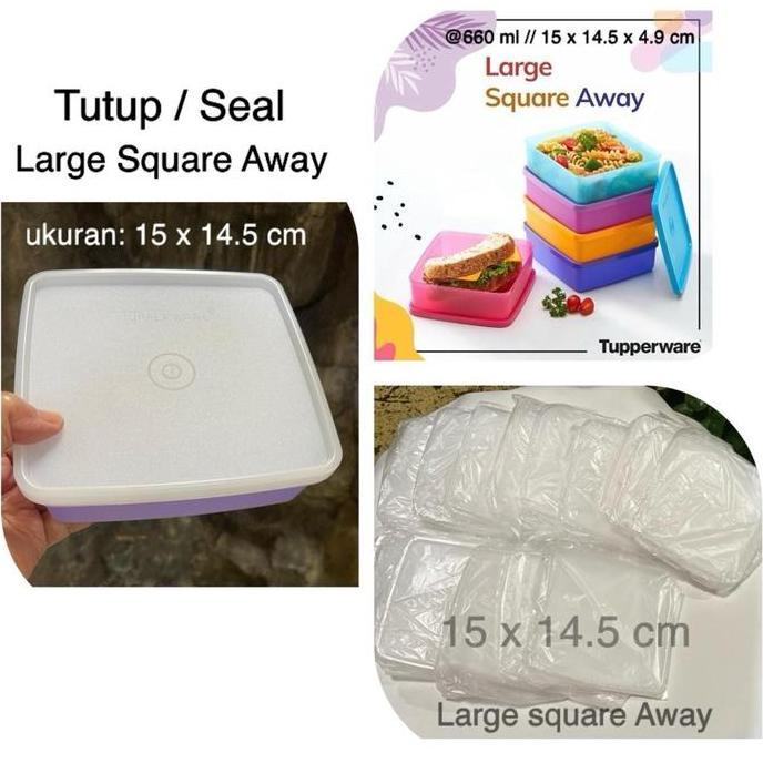 Tutup Kotak Makan Large Square Away 15 x 14.5 cm Tupperware