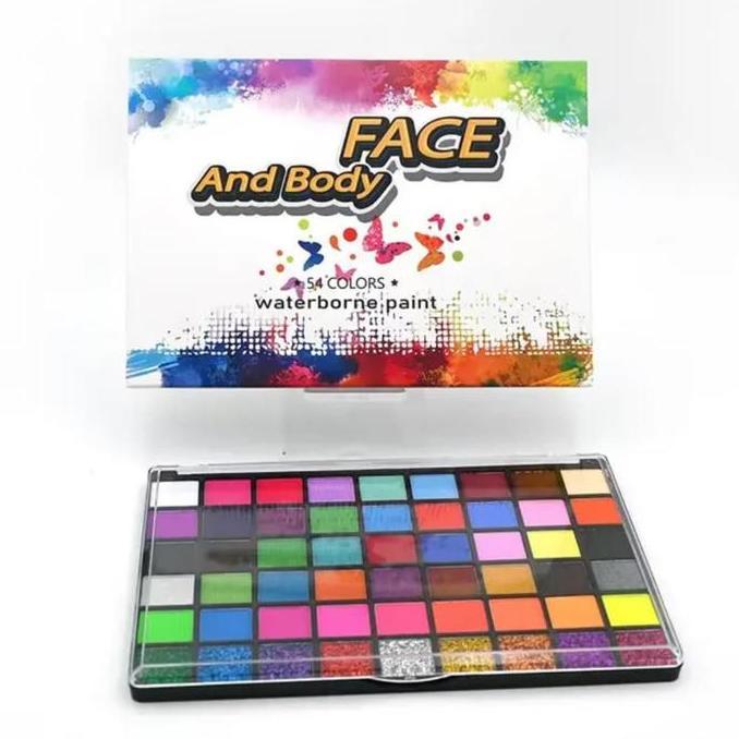 54 Warna Lukis Wajah dan Tubuh Non-Toksik Tahan Lama Set Cat Minyak untuk Anak dan Dewasa Aman & Kre