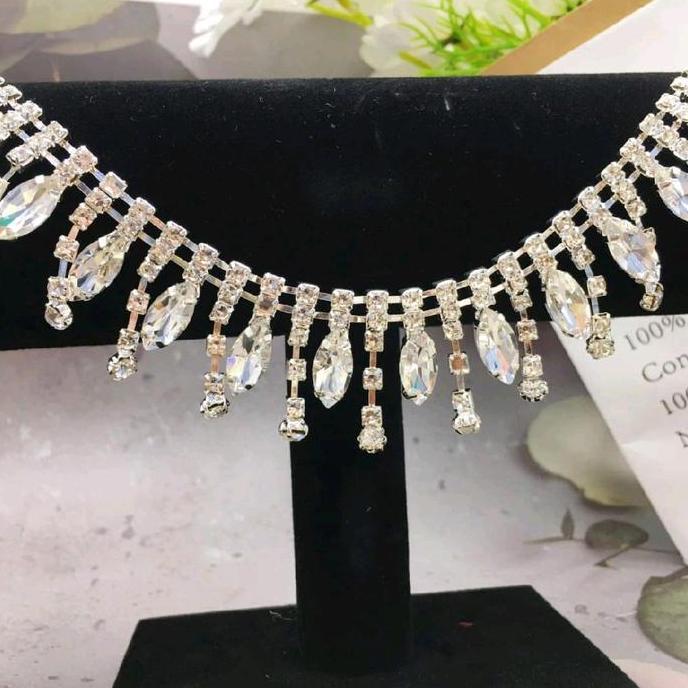 Rhinestone Decal Glass Motif Mata Kuda Aksesoris Baju Gaun Pengantin Payet Rangkai Jahit Manik Canti