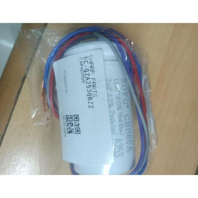 Kapasitor Mesin Cuci SHARP 2 Tabung Original Epcos A209/Sofo A253 11uf + 3uf CVCU