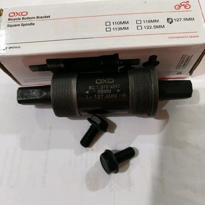 BB Kotak Bearing 127.5 OXO As Tengah Bottom Bracket 127.5mm Untuk Crank Sepeda MTB Federal