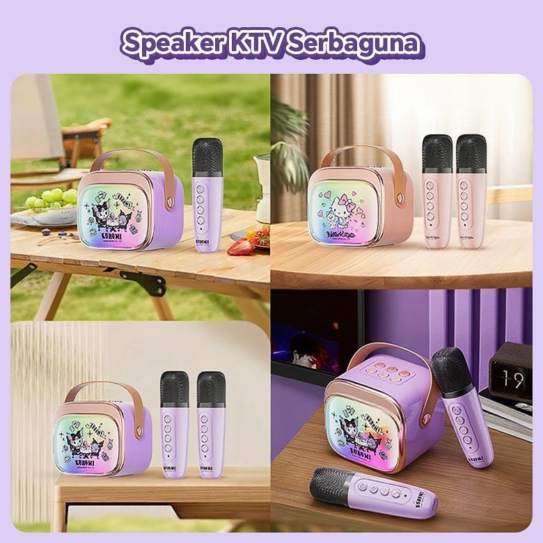 HOT DEALS BEBEKLUCU SANRIO WIRELESS BLUETOOTH MINI MIKROFON & SPEAKER ALL-IN-ONE MESIN KARAOKE