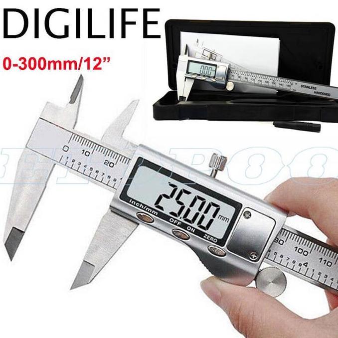 Caliper Digital 30cm 12 Inch Syntek Stainless 300mm Jangka Sorong 12" Steel Vernier 300 mm 30 cm Sig
