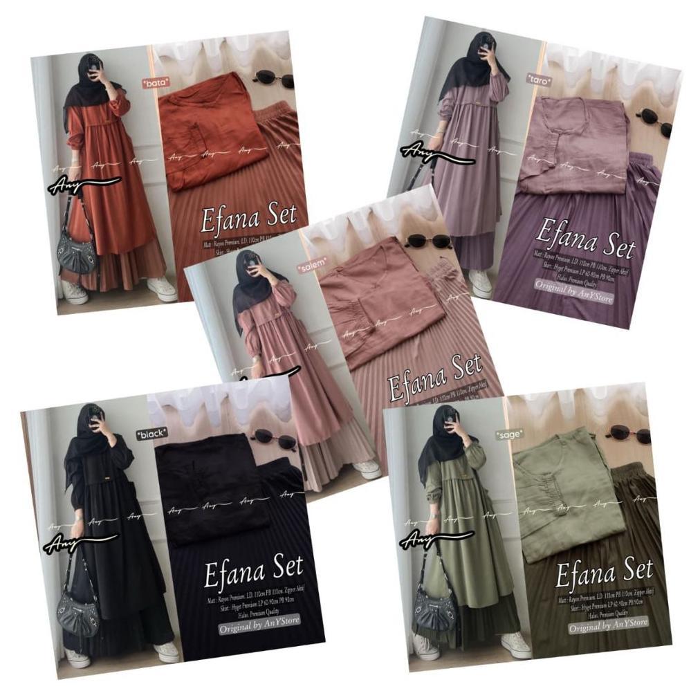 BIG SALE SETELAN WANITA MIDI, TUNIK ROK PLISKET