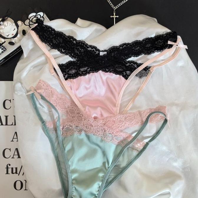 Celana Dalam Wanita Sexy Hot transparan halus Satin Renda cd Wanita Dewasa C275