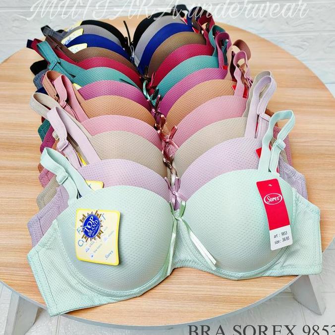Bra Kawat SOREX 9853 Cup Setengah/Half Cup Bra SOREX Size 32-38 Cup A-B/Bra Katun Sorex Berpori-pori