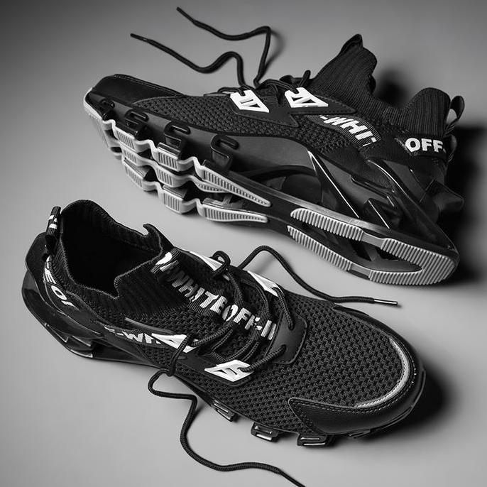 Men'S Casual Shoes Breathable Sport Outdoor Shoes Blade Shoes Sneakers Hitam Putih Karet Kasual