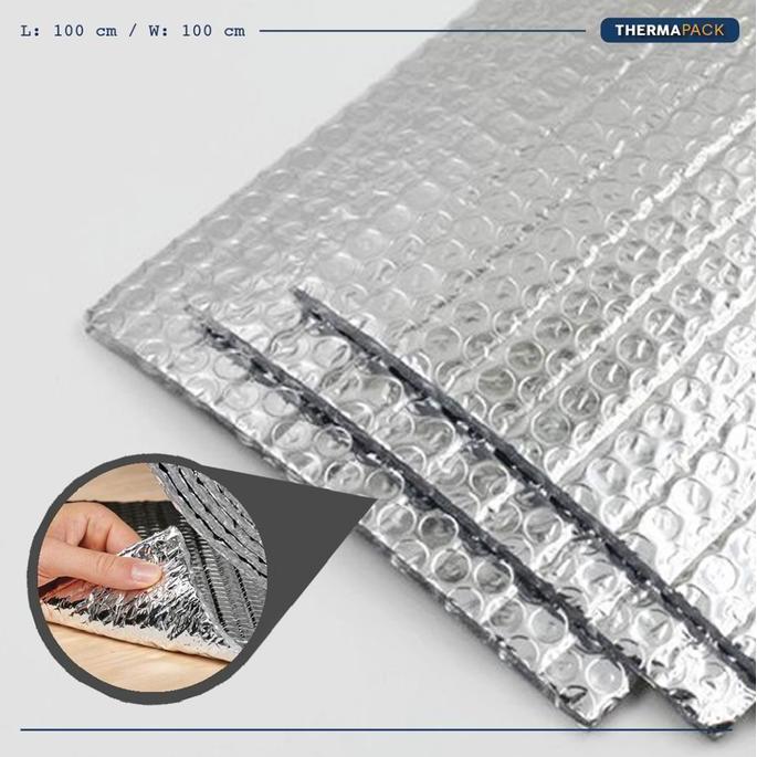 Youme- Therack Aluminium Bubble Foil Meteran - Insulasi Atap, Peredam Panas Atap Rumah