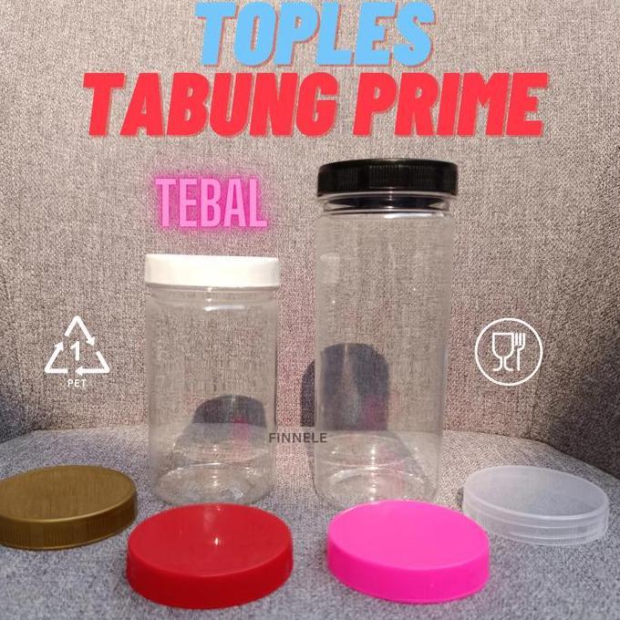 Youme- Isi 80 Pcs Toples Tabung 500Ml Slim / Toples Plastik 500Ml / Toples Kue Kering