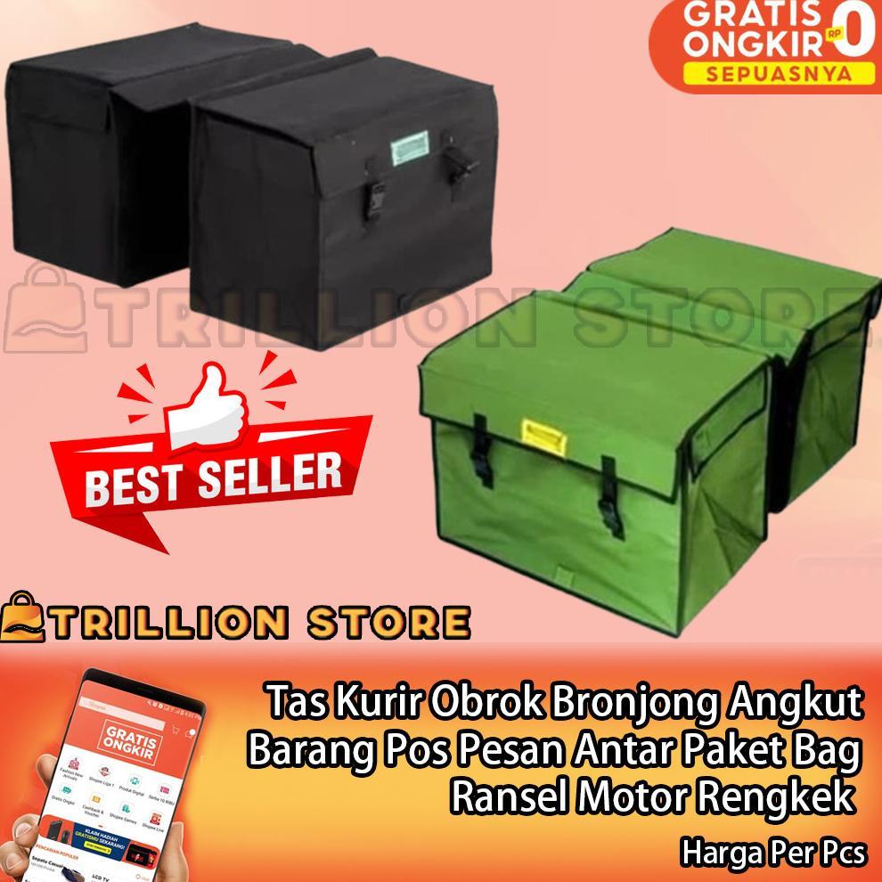 Tas Obrok Kurir Ransel Motor Angkut Barang Pos Paket Bronjong Rengkek Saddle Bag Kecil Sedang Besar 