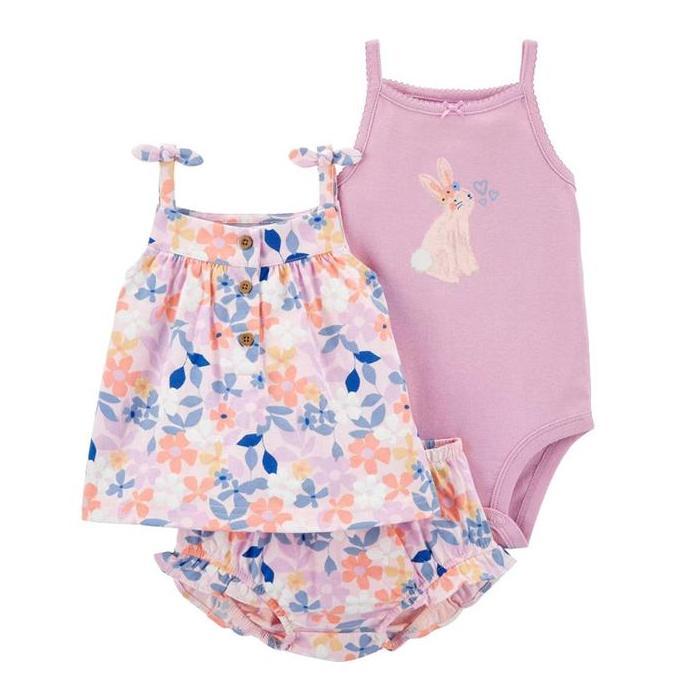 Setelan Anak 3 In 1 / Setelan Anak Perempuan Laki Laki / Set Baju Bayi Lucu Impor Halus Lembut Katun