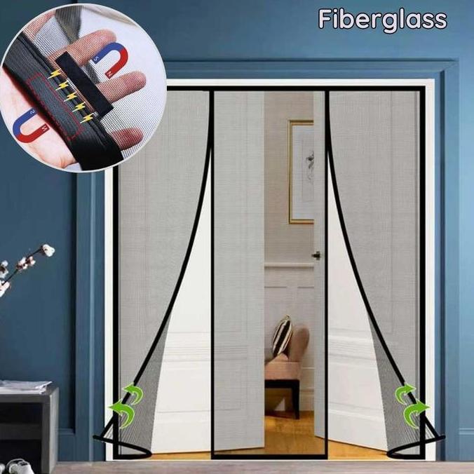 TIRAI MAGNET ANTI NYAMUK 3 SISI - TIRAI PINTU MAGNET FIBERGLASS MAGIC MESH NET ''
