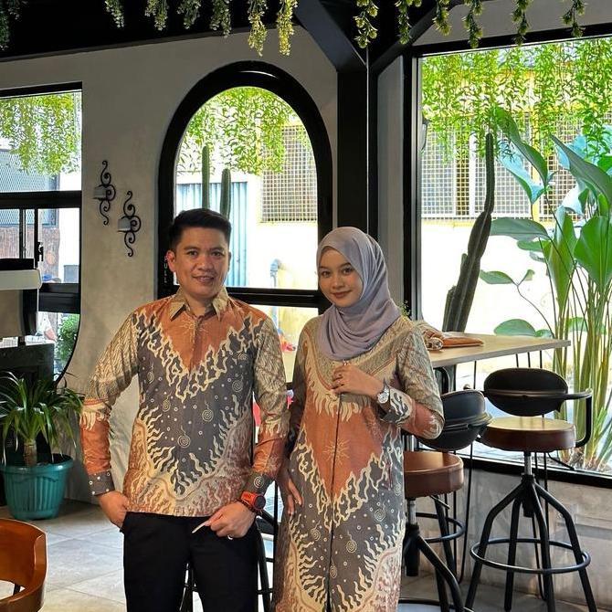 Seragam Batik Couple Pekalongan Bahan Katun Warna Basic Pink Peach - Tangan, Nyaman, Baju, Kerja, Le