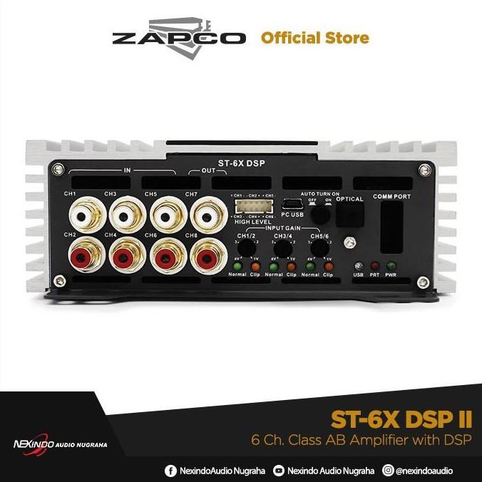 Power Zapco ST-6X DSP / ST6X DSP Amplifier 6 Ch Class AB DSP 8 Ch