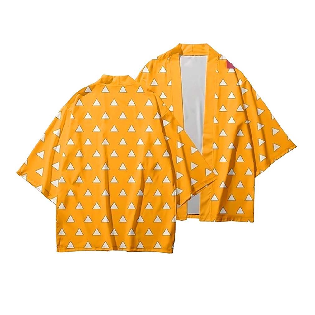 Cost JUBAH HAORI KIMONO ANIME DEMON SLAYER ZENITSU COSPLAY