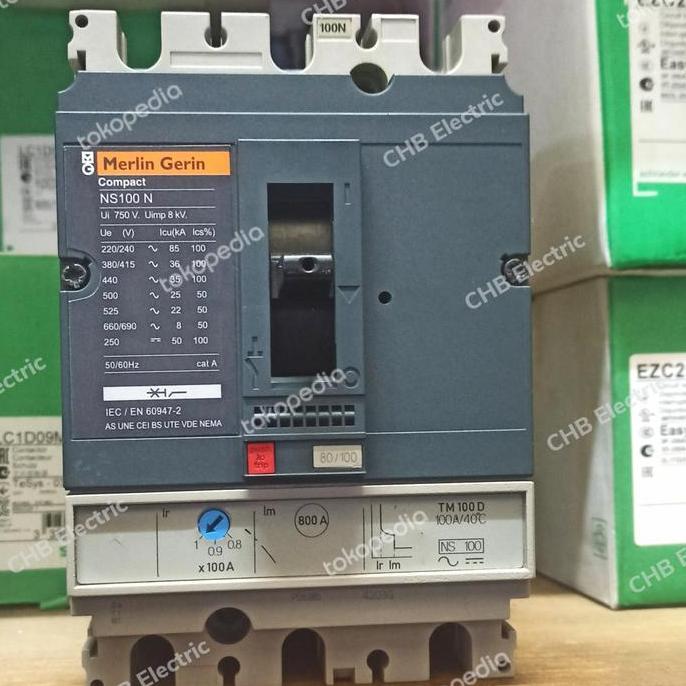 Otopic- Mccb Merlingerin Ns100N 3P 100A || 80A Harga Sama